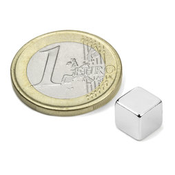 W-07-N, Cube magnet 7 mm, neodymium, N42, nickel-plated