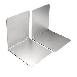 M-BOOK/silver, Fermalibri magnetici, in metallo, set da 2, color argento
