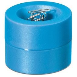 M-CLIP/sky, Paper clip dispenser magnetic, with strong magnet in the centre, plastic, light blue