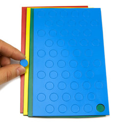 BA-012C, Círculos magnéticos pequeños, para pizarras blancas y de planificación, 50 símbolos por hoja, en diferentes colores
