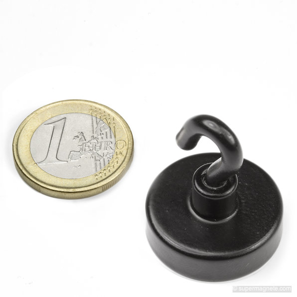 Hook magnet black Ø 25,3 mm