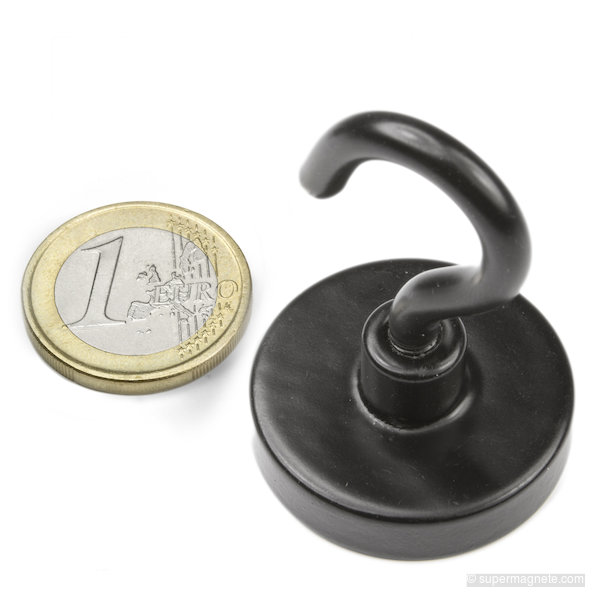 Hakenmagnet schwarz Ø 32,3 mm