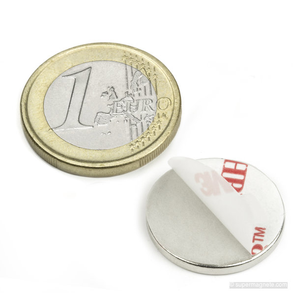 Schijfmagneet zelfklevend Ø 20 mm, hoogte 2 mm