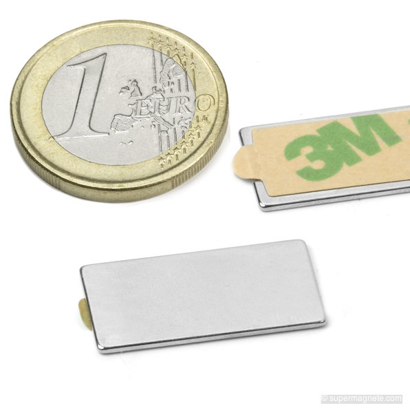 Block magnet self-adhesive 25 x 12 x 1 mm