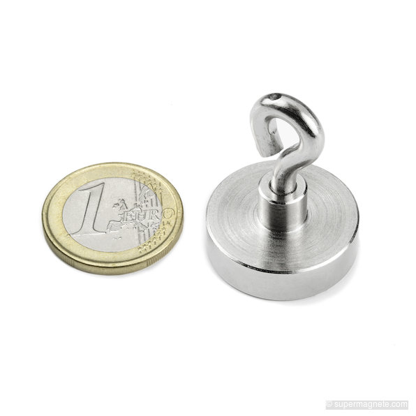 Pot magnet with eyelet Ø 25 mm