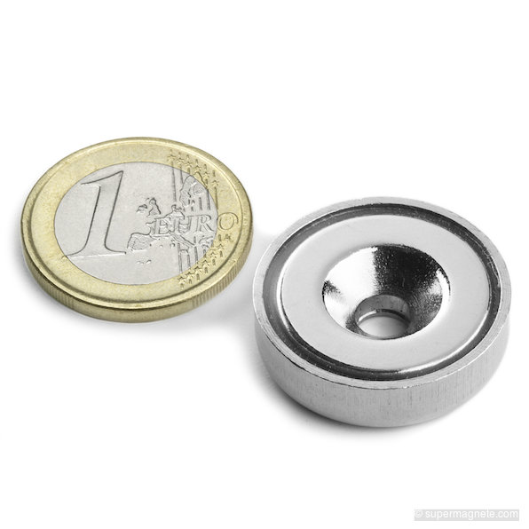 Potmagneet met verzonken gat Ø 25 mm
