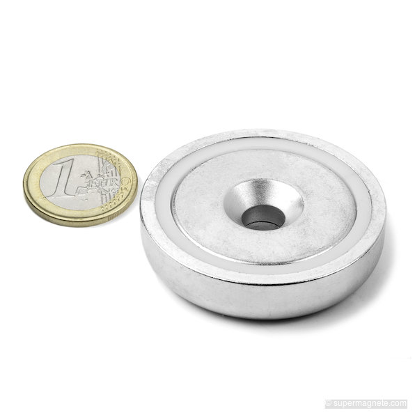 Potmagneet met verzonken gat Ø 48 mm