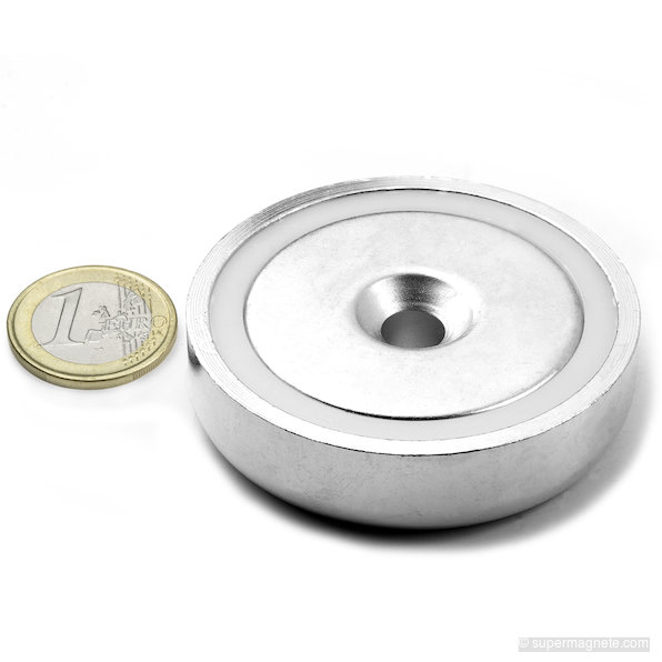 Potmagneet met verzonken gat Ø 60 mm
