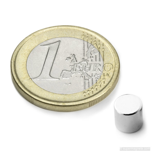 Schijfmagneet Ø 6 mm, hoogte 6 mm