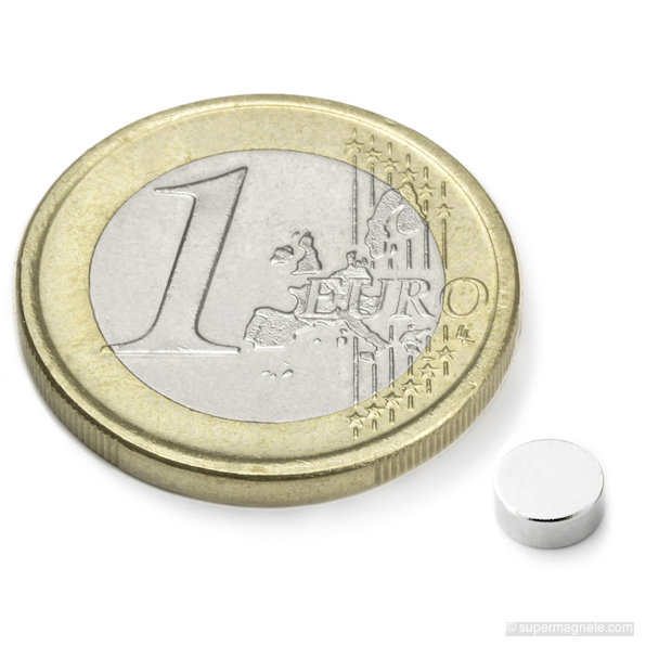 Schijfmagneet Ø 5 mm, hoogte 2 mm